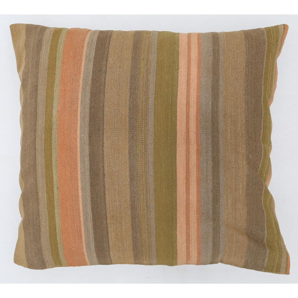 Hand Woven Modern Stripe Wool Pillow - 3'0'' x 3'0''