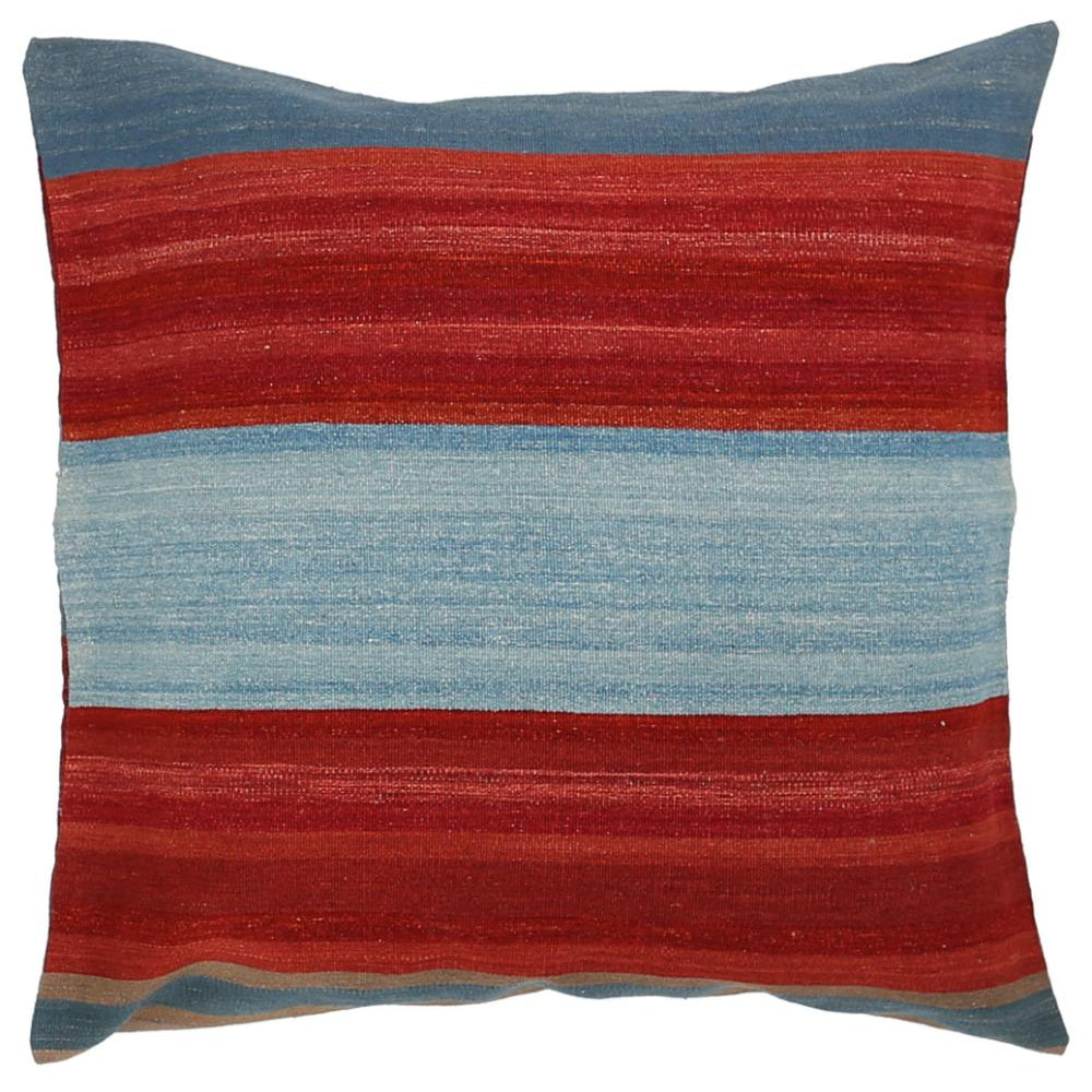 Hand Woven Modern Stripe Wool Pillow - 3'0'' x 3'0''