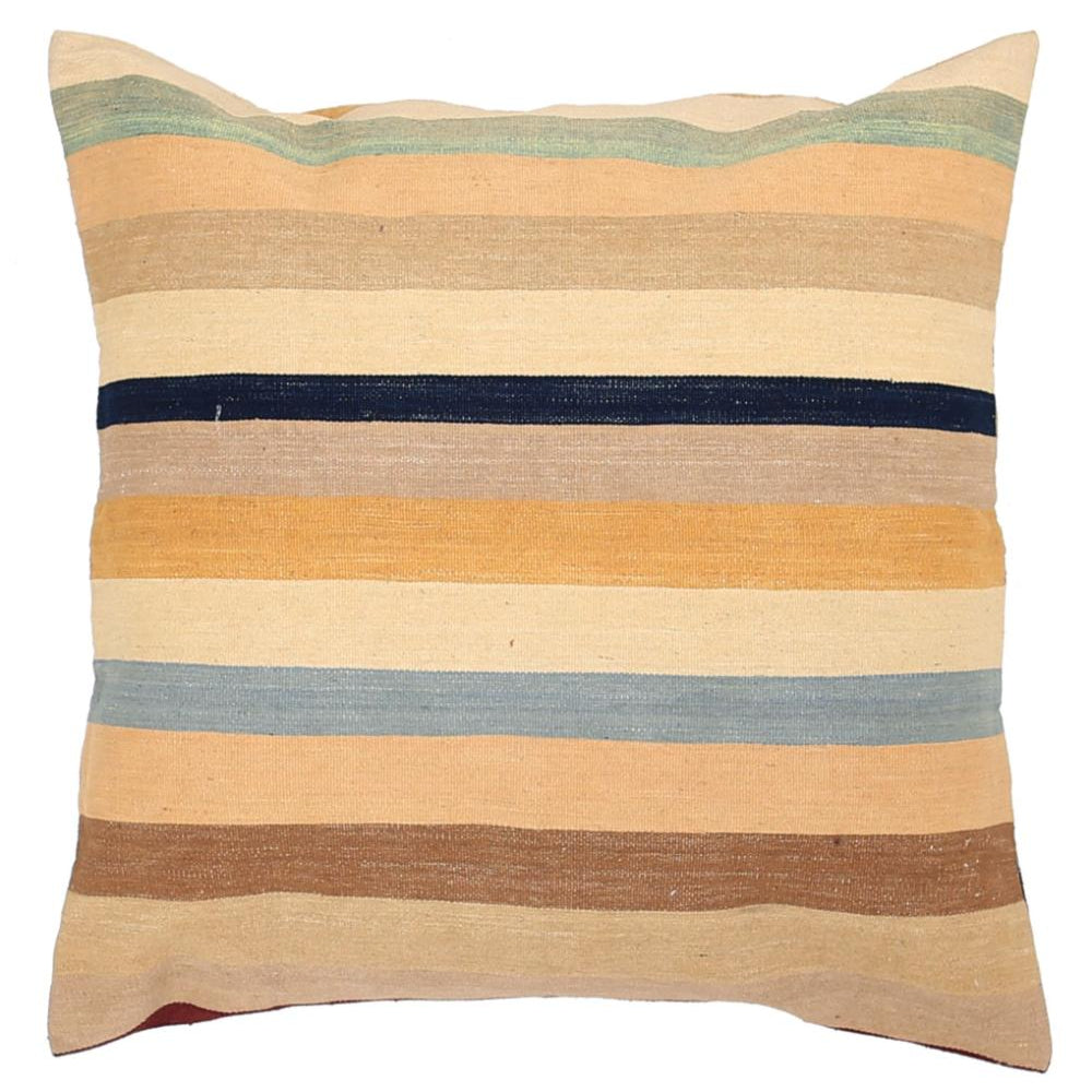 Hand Woven Modern Stripe Wool Pillow - 3'0'' x 3'0''