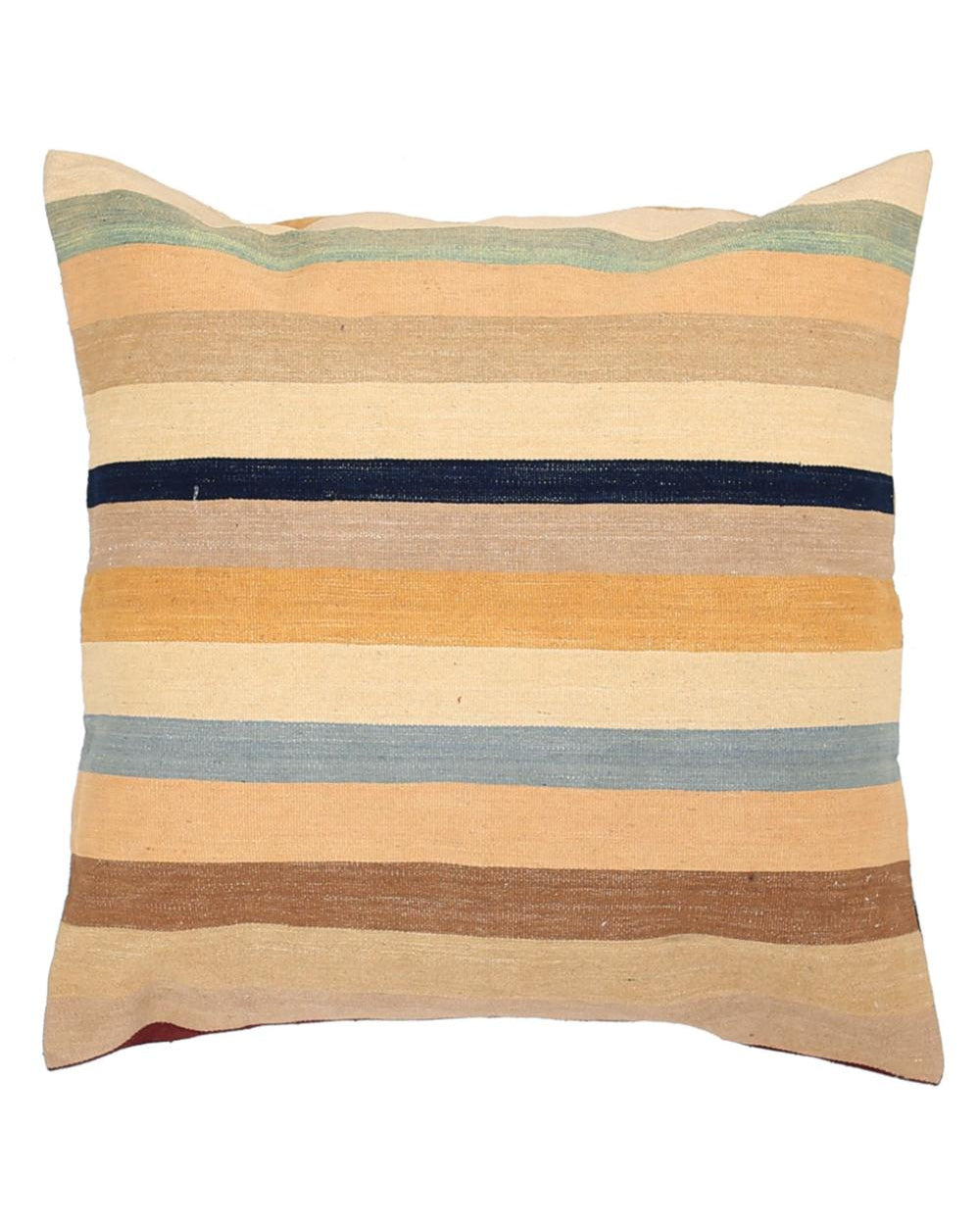 Hand Woven Modern Stripe Wool Pillow - 3'0'' x 3'0''