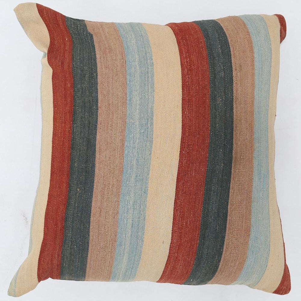 Hand Woven Modern Stripe Wool Pillow - 3'0'' x 3'0''
