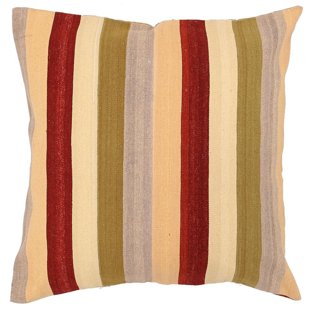 Hand Woven Modern Stripe Wool Pillow - 3'0'' x 3'0''