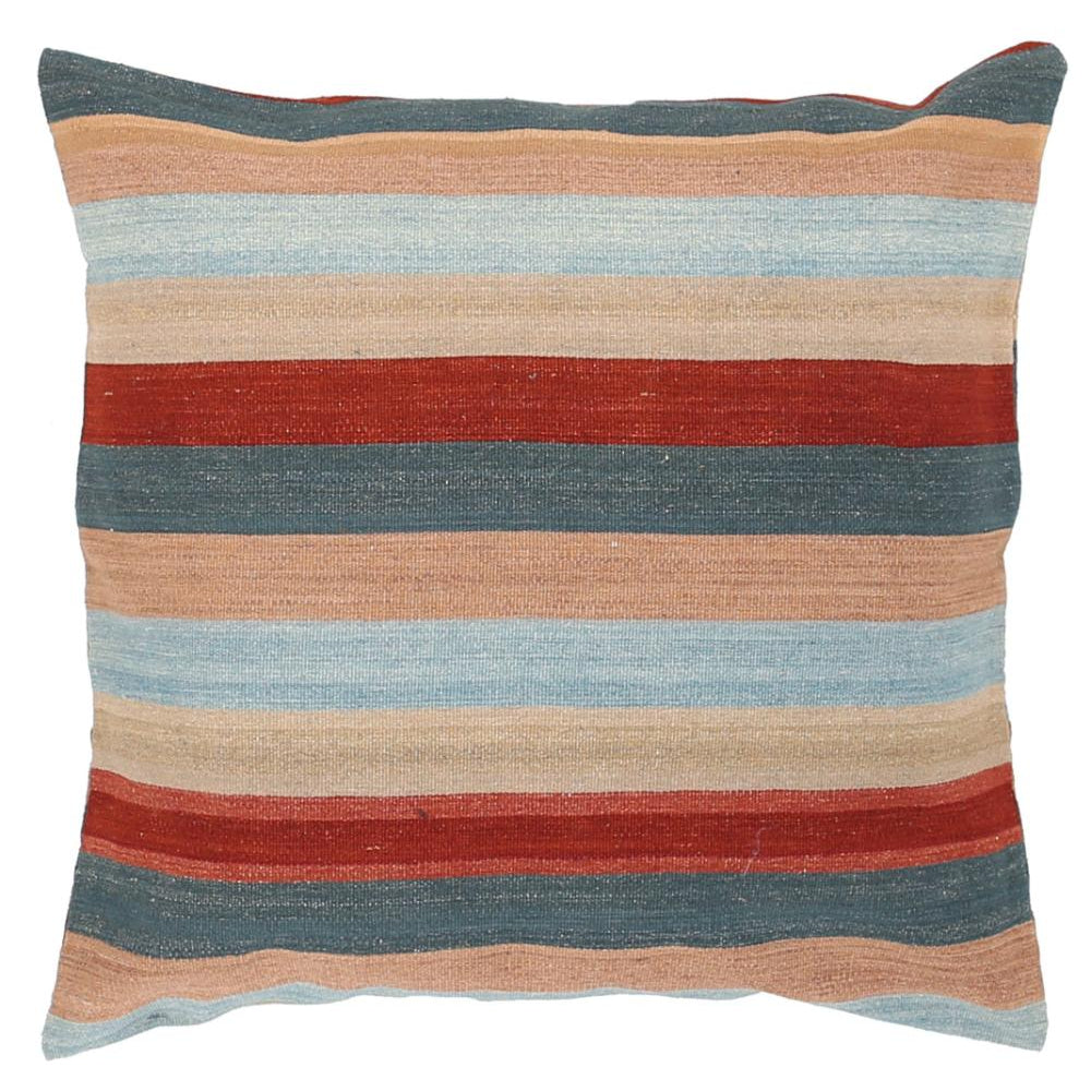 Hand Woven Modern Stripe Wool Pillow - 3'0'' x 3'0''