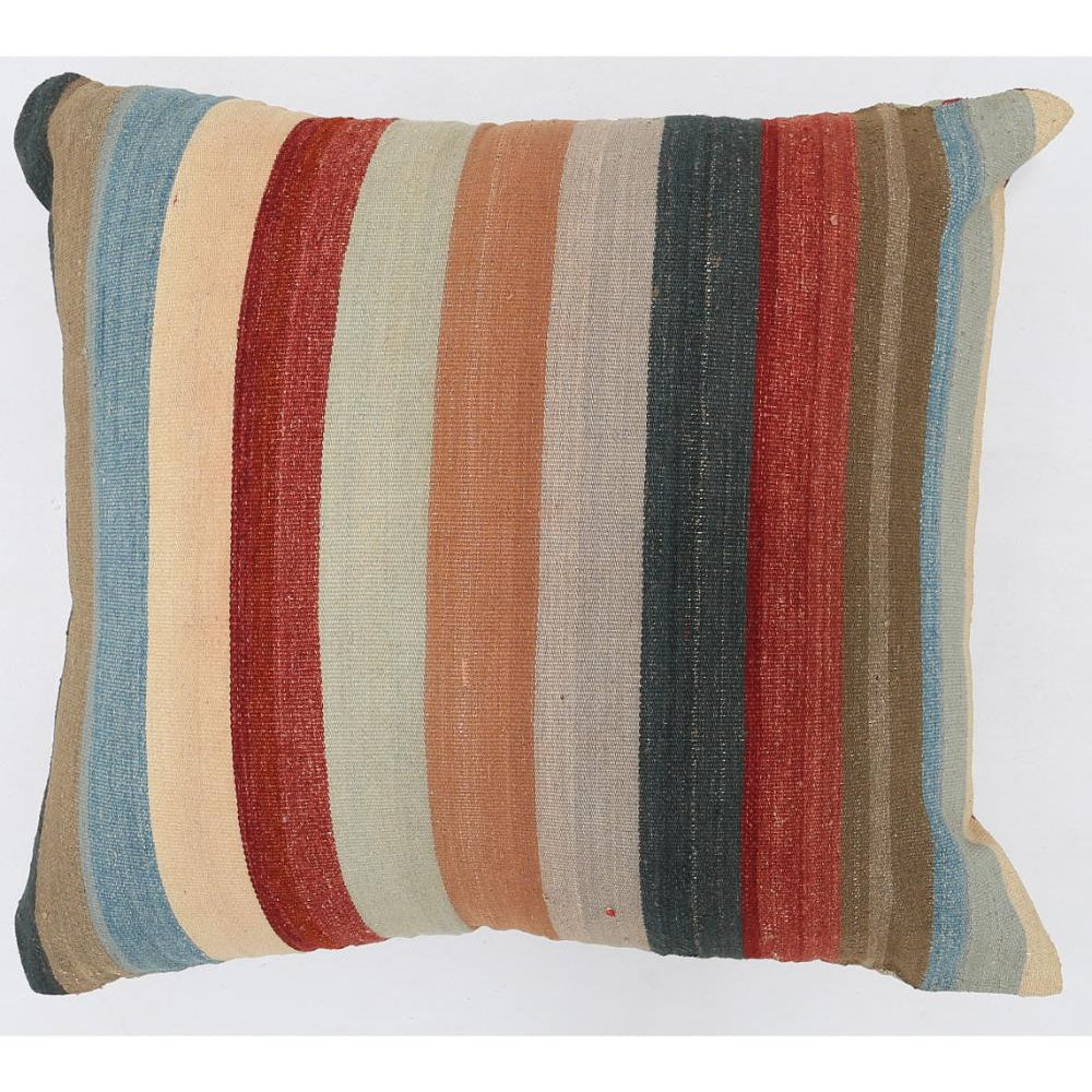 Hand Woven Modern Stripe Wool Pillow - 3'0'' x 3'0''
