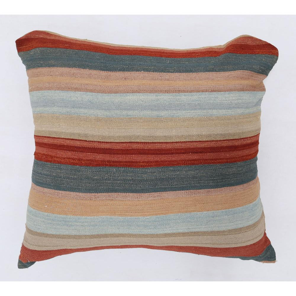 Hand Woven Modern Stripe Wool Pillow - 3'0'' x 3'0''