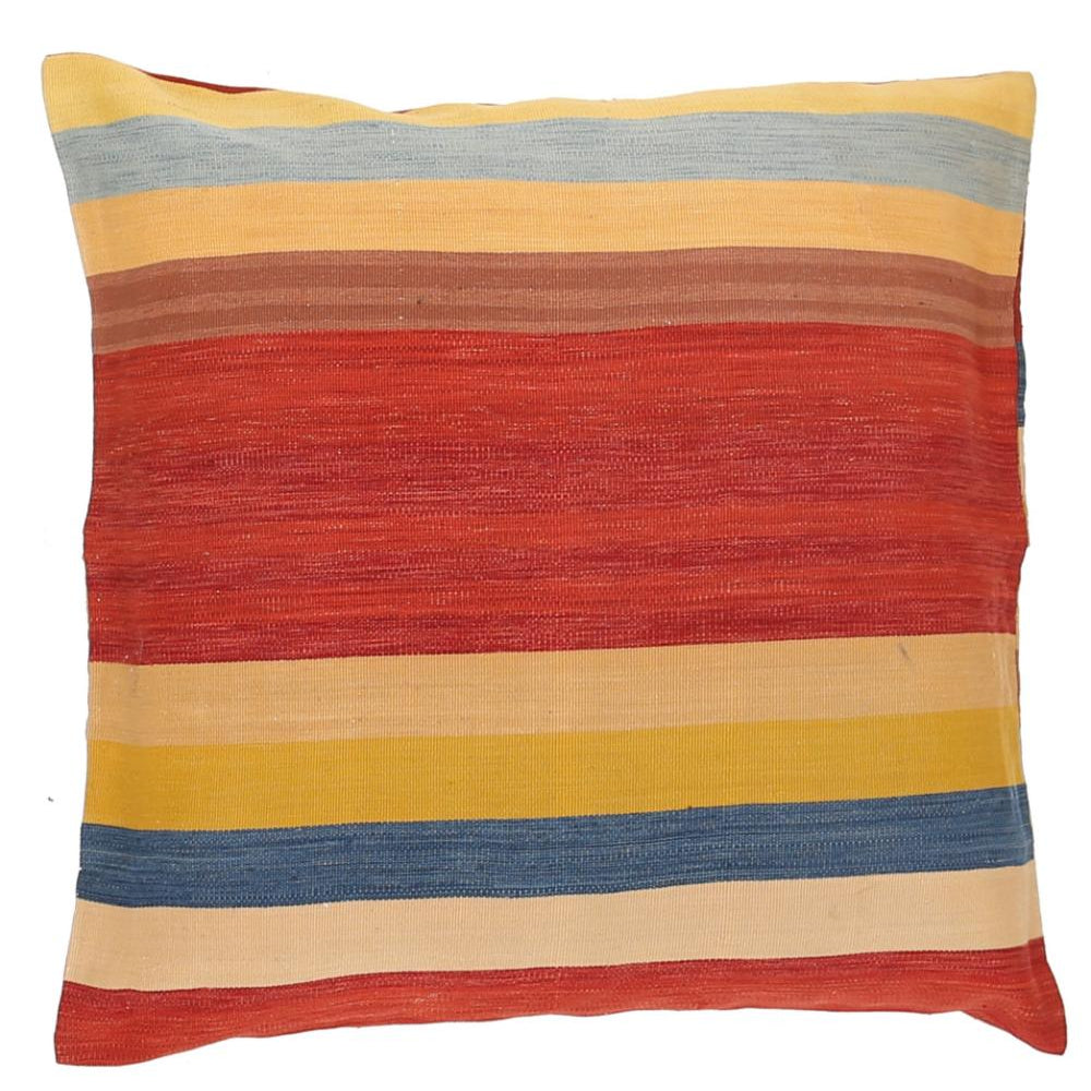 Hand Woven Modern Stripe Wool Pillow - 3'0'' x 3'0''