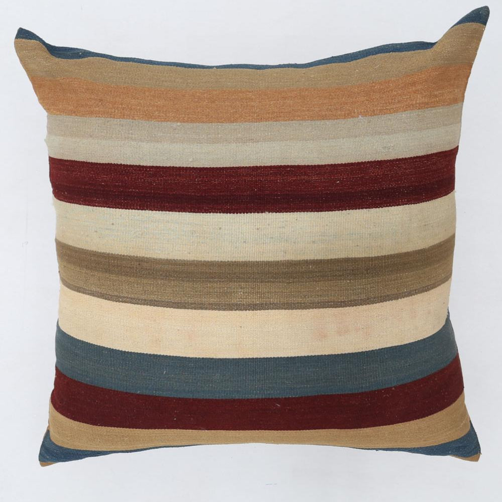 Hand Woven Modern Stripe Wool Pillow - 3'0'' x 3'0''