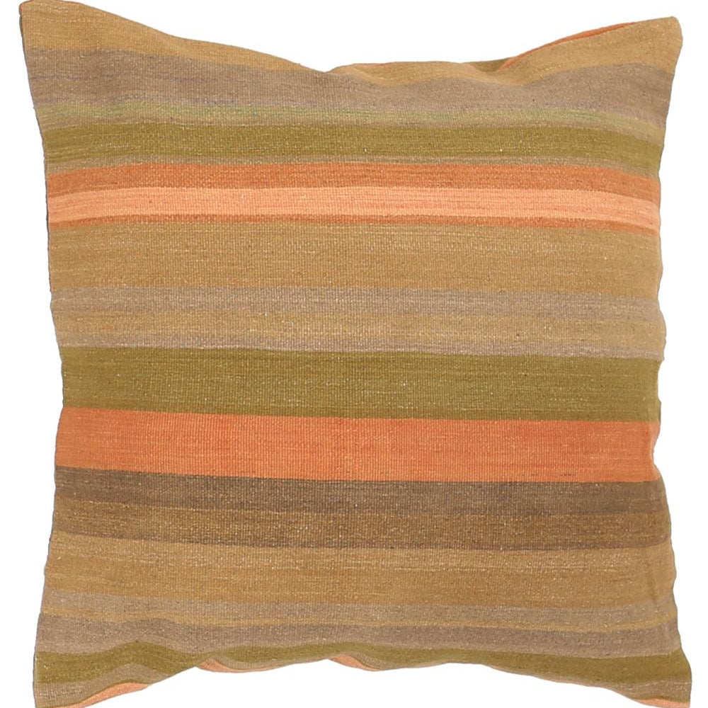 Hand Woven Modern Stripe Wool Pillow - 3'0'' x 3'0''