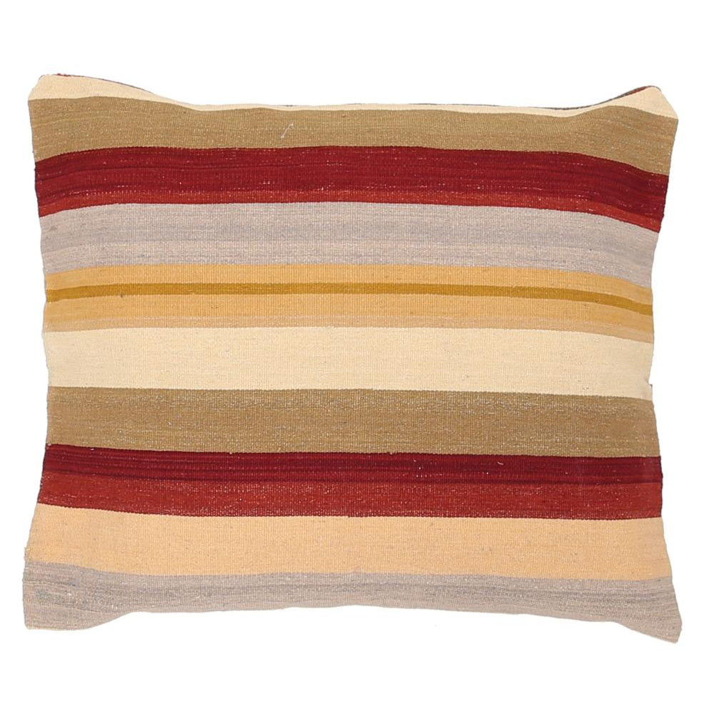 Hand Woven Modern Stripe Wool Pillow - 3'0'' x 3'0''