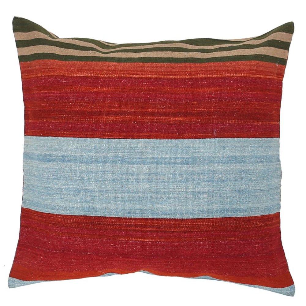 Hand Woven Modern Stripe Wool Pillow - 3'0'' x 3'0''