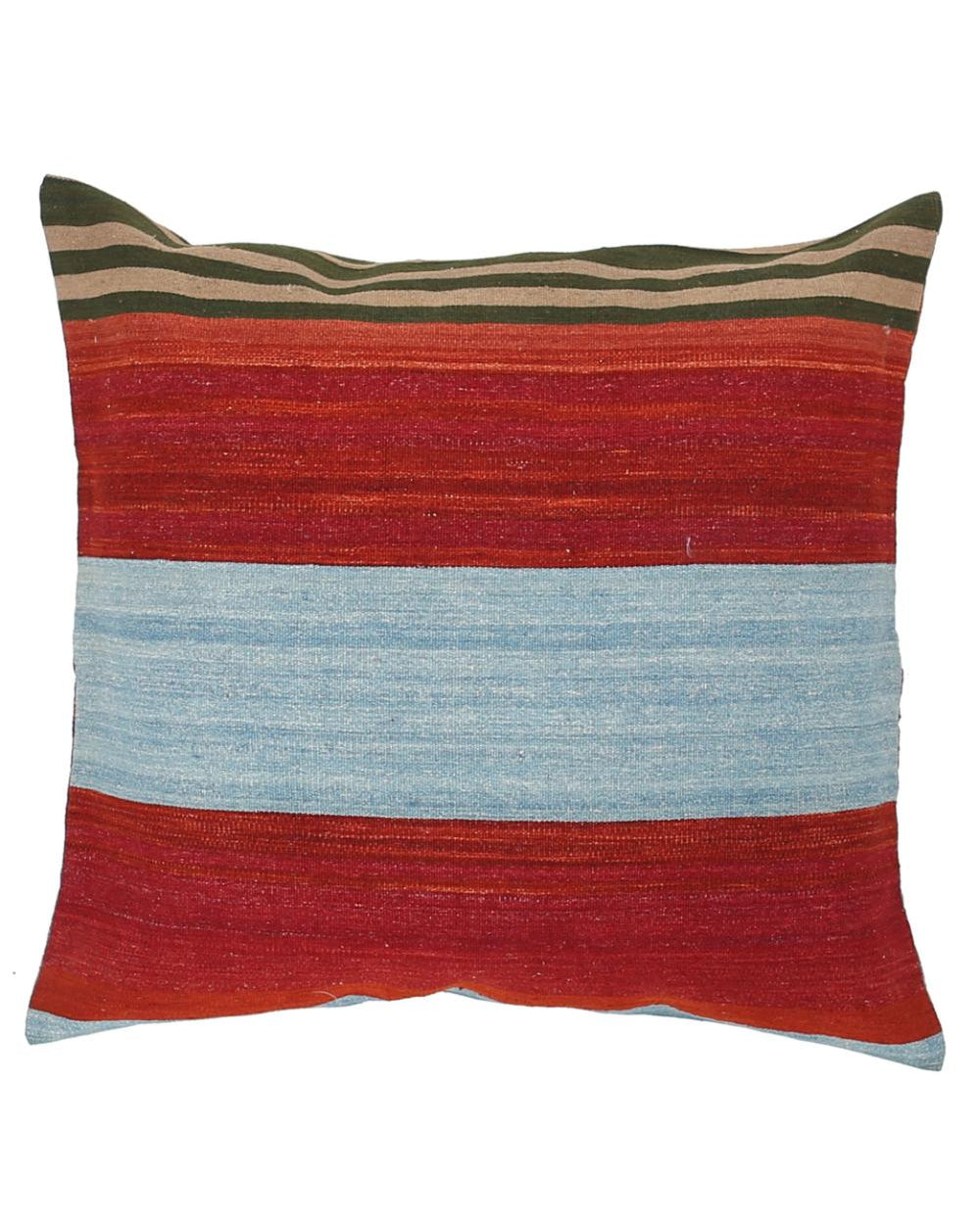 Hand Woven Modern Stripe Wool Pillow - 3'0'' x 3'0''