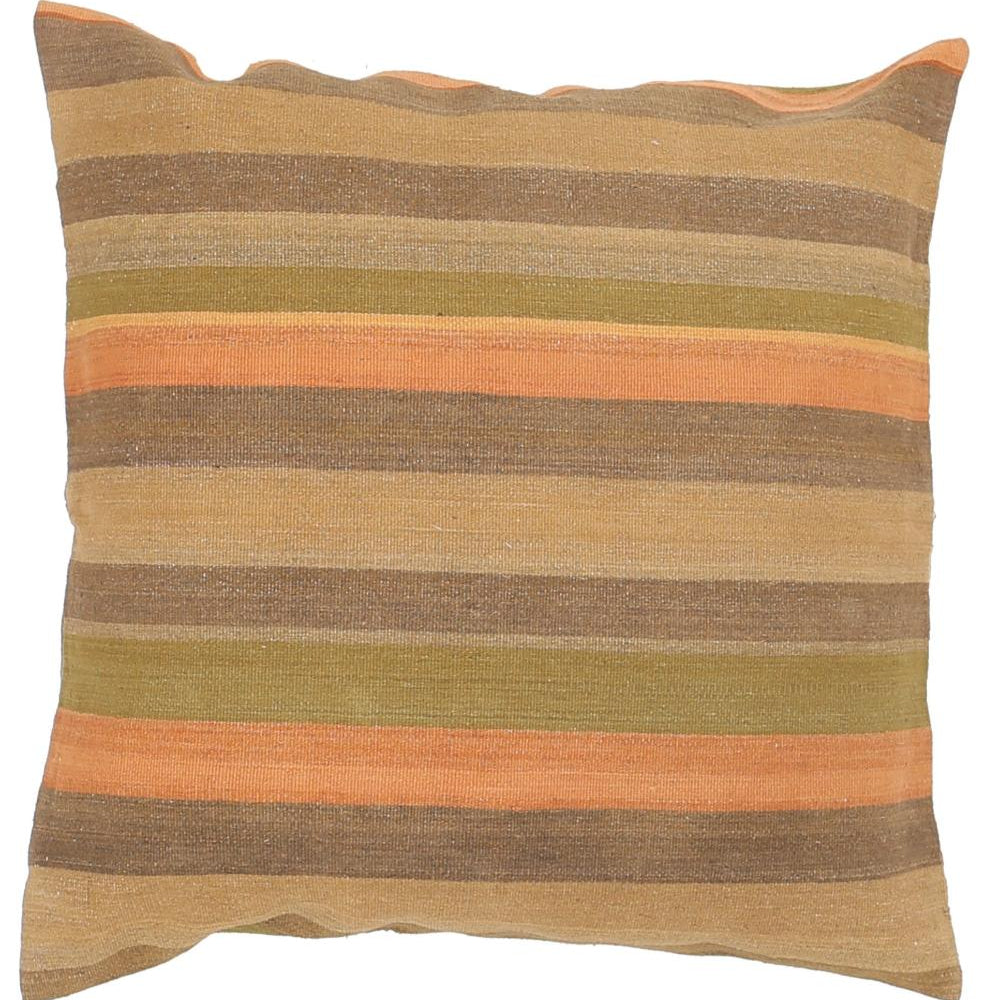 Hand Woven Modern Stripe Wool Pillow - 3'0'' x 3'0''