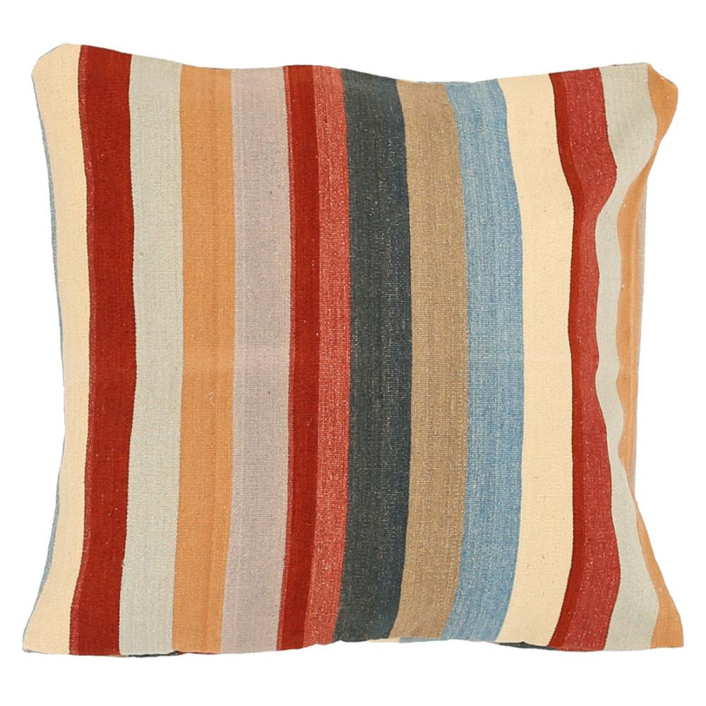 Hand Woven Modern Stripe Wool Pillow - 3'0'' x 3'0''