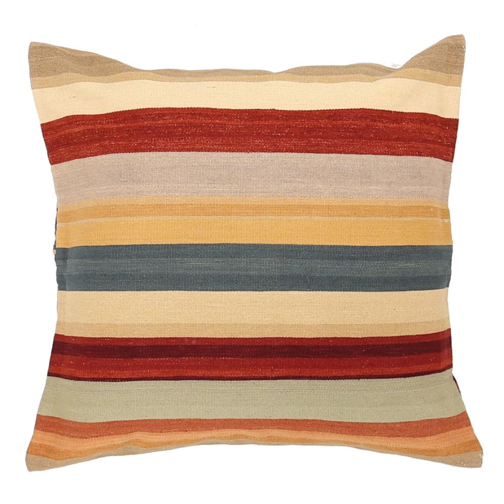 Hand Woven Modern Stripe Wool Pillow - 3'0'' x 3'0''