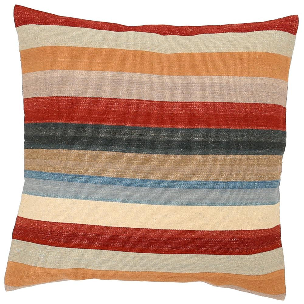 Hand Woven Modern Stripe Wool Pillow - 3'0'' x 3'0''