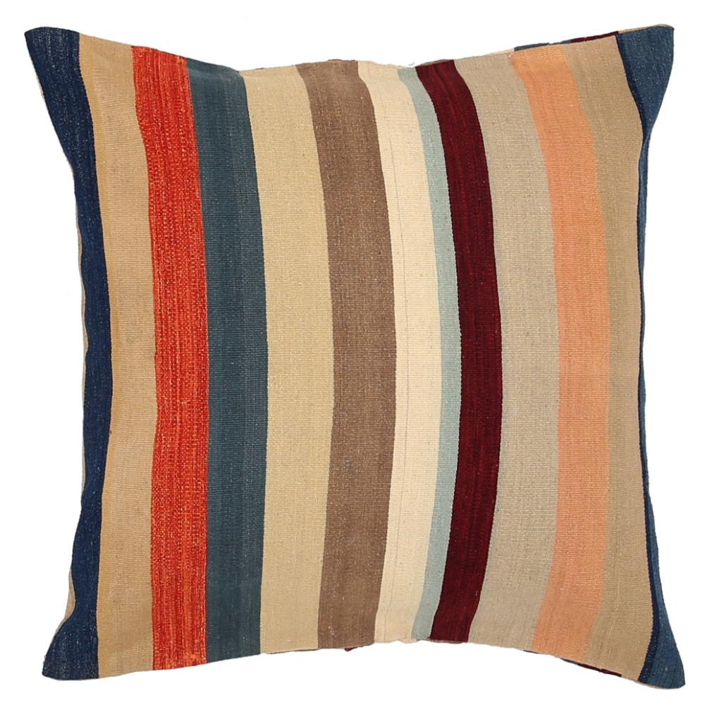 Hand Woven Modern Stripe Wool Pillow - 3'0'' x 3'0''