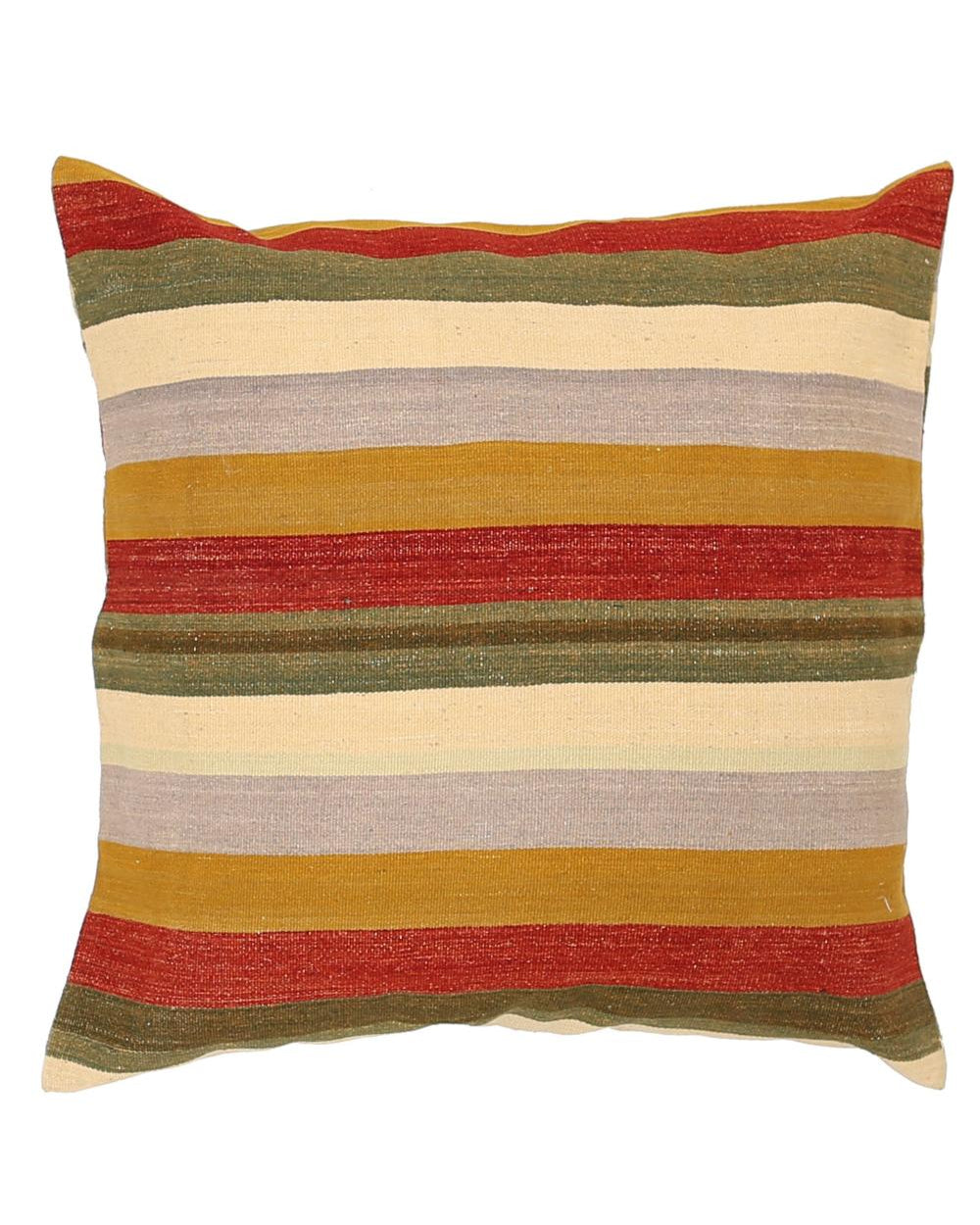 Hand Woven Modern Stripe Wool Pillow - 3'0'' x 3'0''