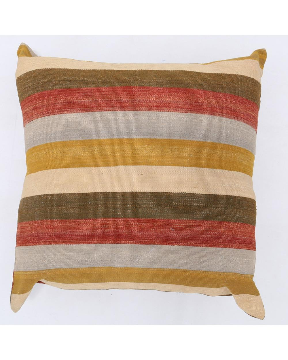 Hand Woven Modern Stripe Wool Pillow - 3'0'' x 3'0''