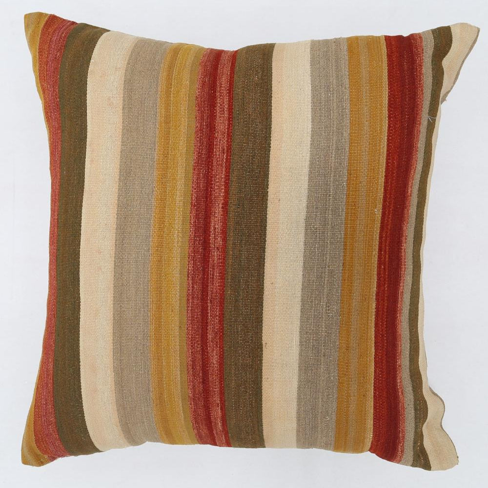 Hand Woven Modern Stripe Wool Pillow - 3'0'' x 3'0''