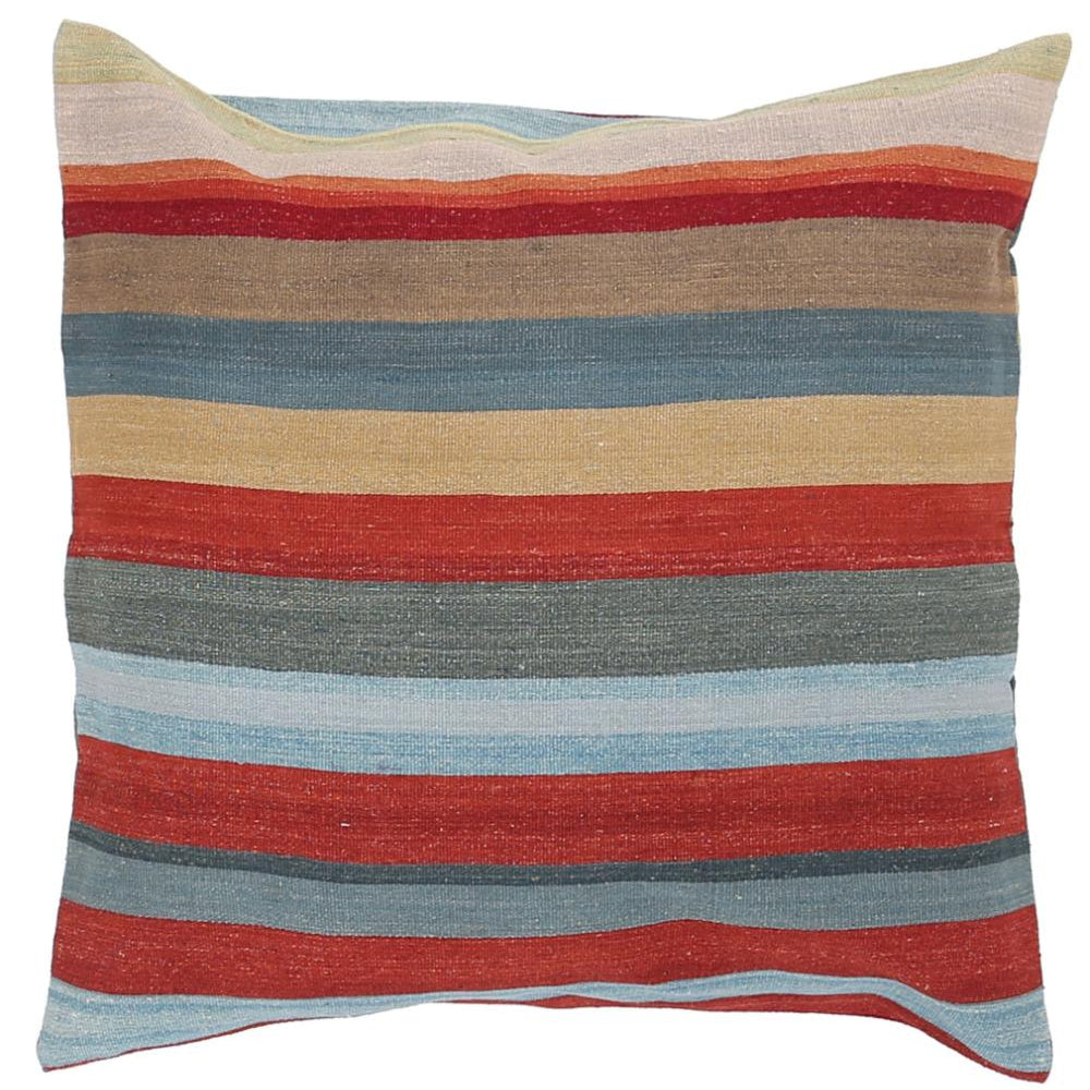 Hand Woven Modern Stripe Wool Pillow - 3'0'' x 3'0''