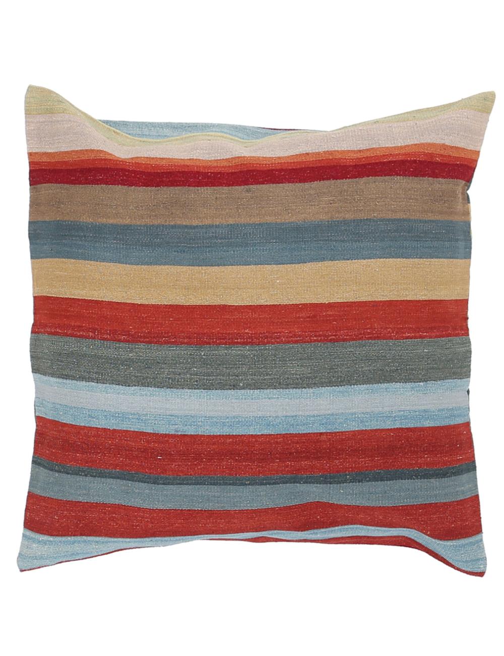 Hand Woven Modern Stripe Wool Pillow - 3'0'' x 3'0'' Arteverk Arteverk Rugs