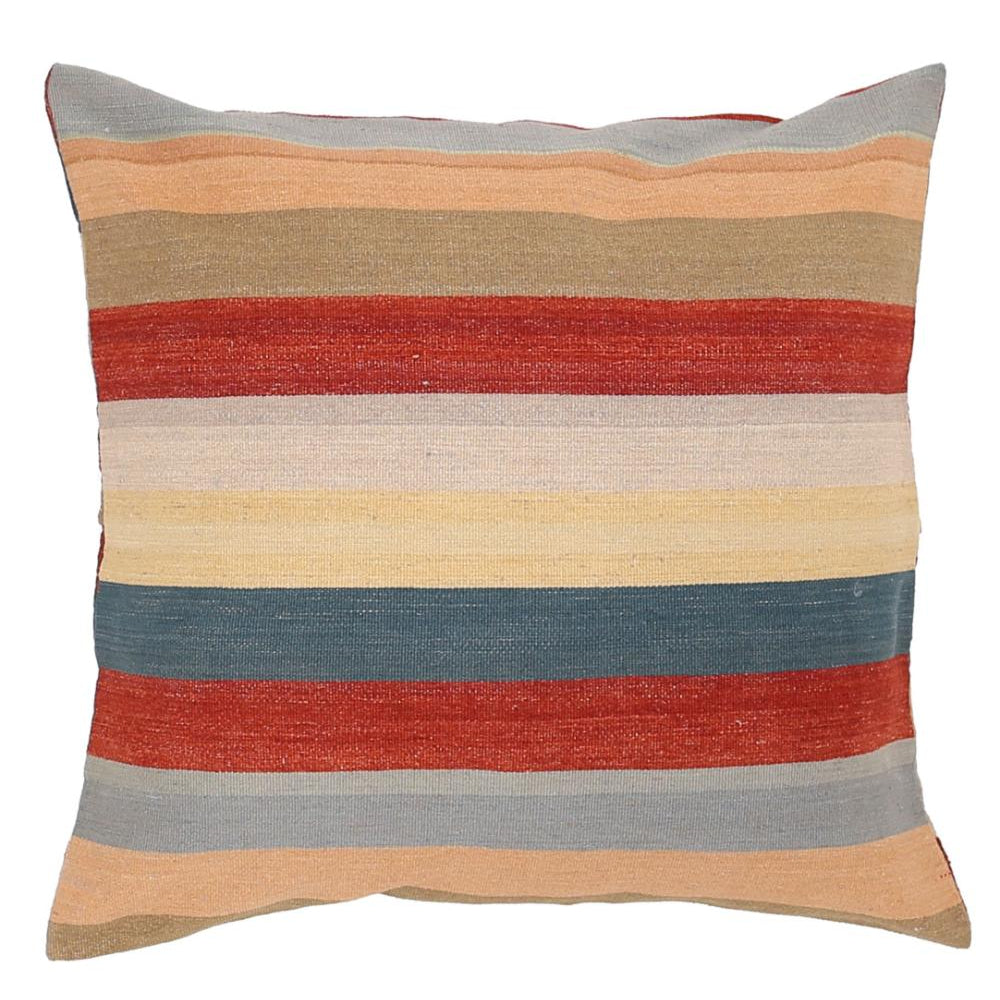 Hand Woven Modern Stripe Wool Pillow - 3'0'' x 3'0''