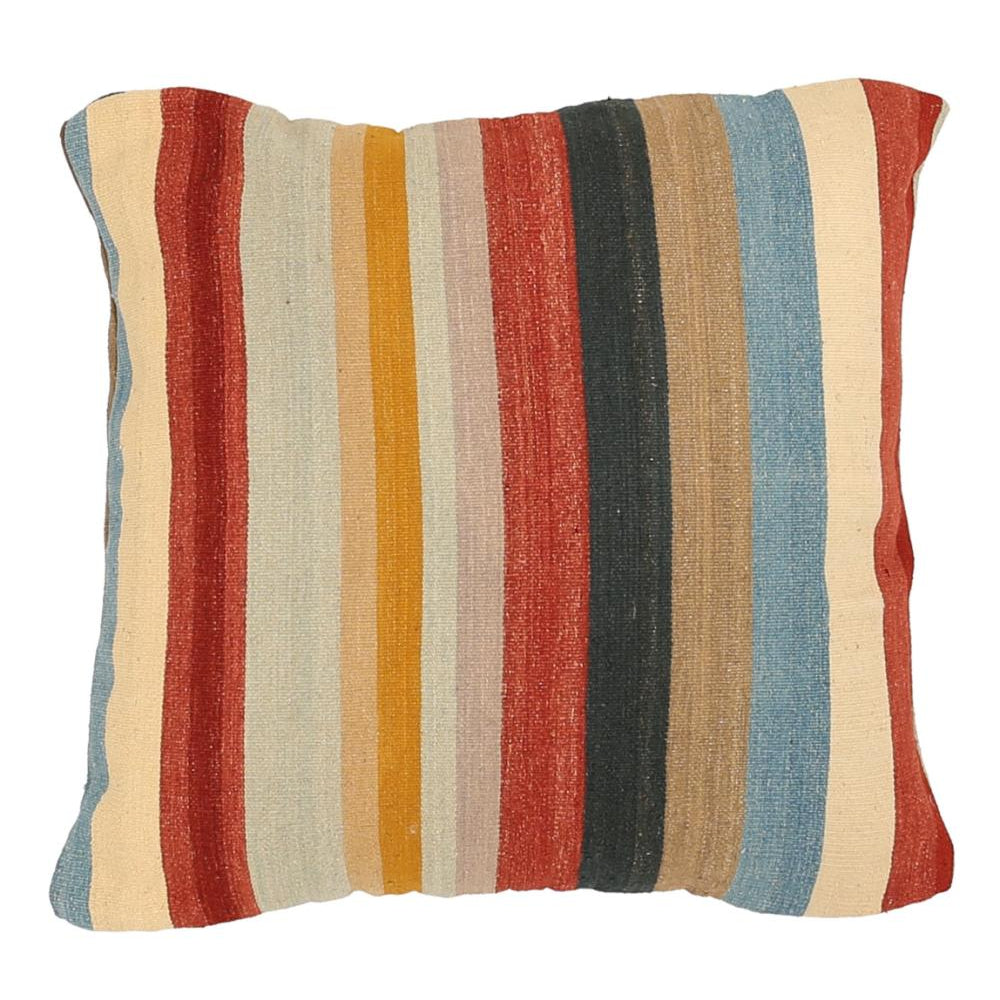 Hand Woven Modern Stripe Wool Pillow - 3'0'' x 3'0''