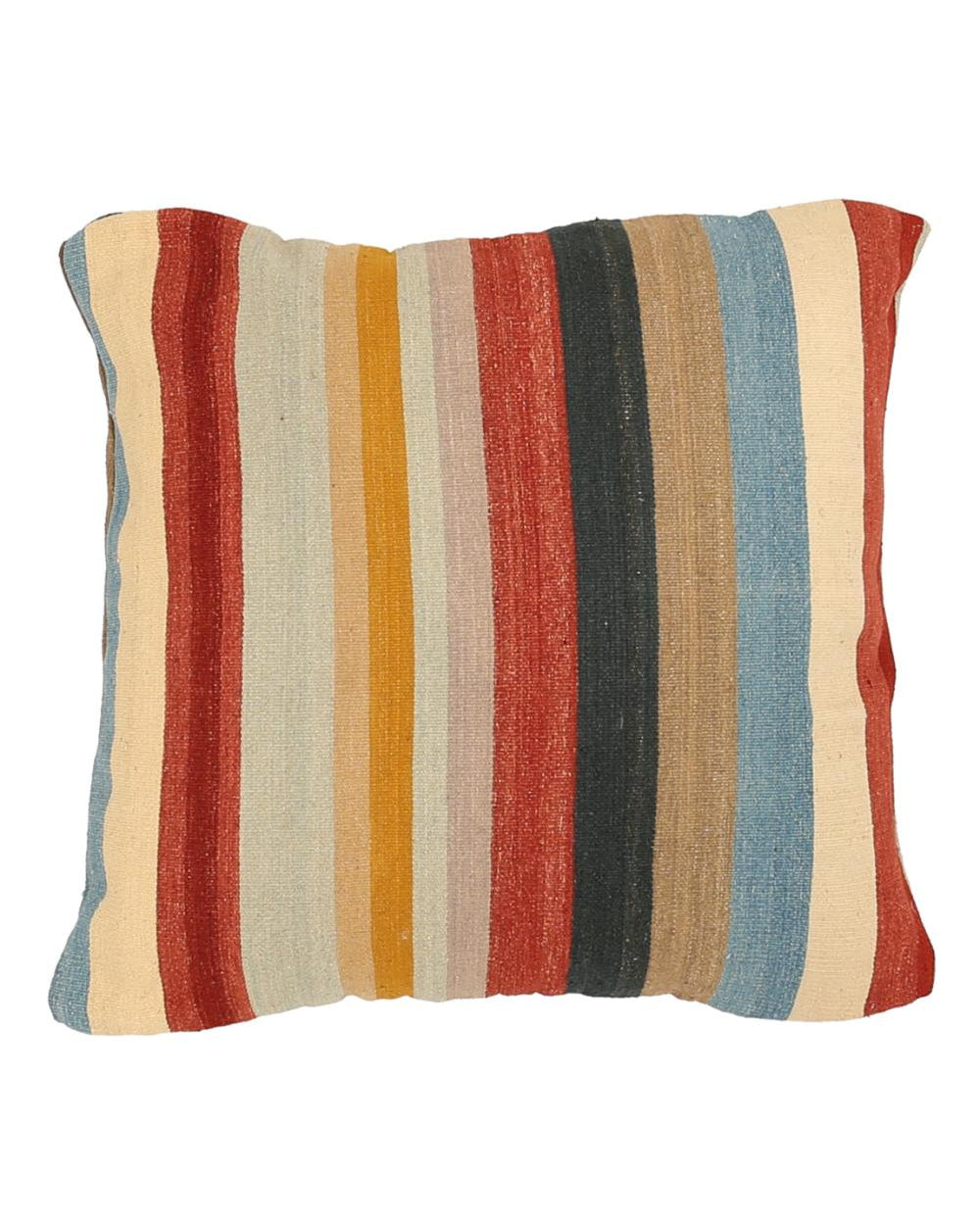 Hand Woven Modern Stripe Wool Pillow - 3'0'' x 3'0''