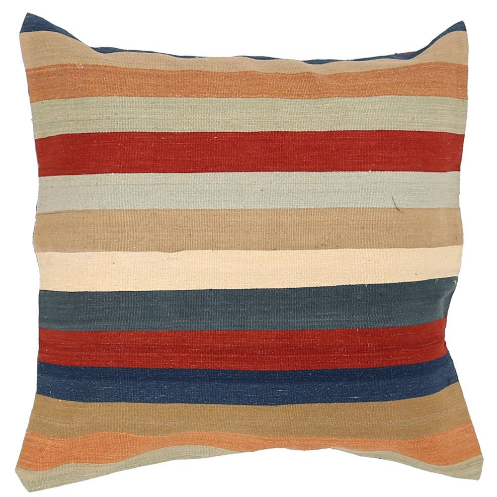 Hand Woven Modern Stripe Wool Pillow - 3'0'' x 3'0''