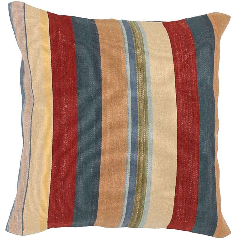 Hand Woven Modern Stripe Wool Pillow - 2'5'' x 2'5''