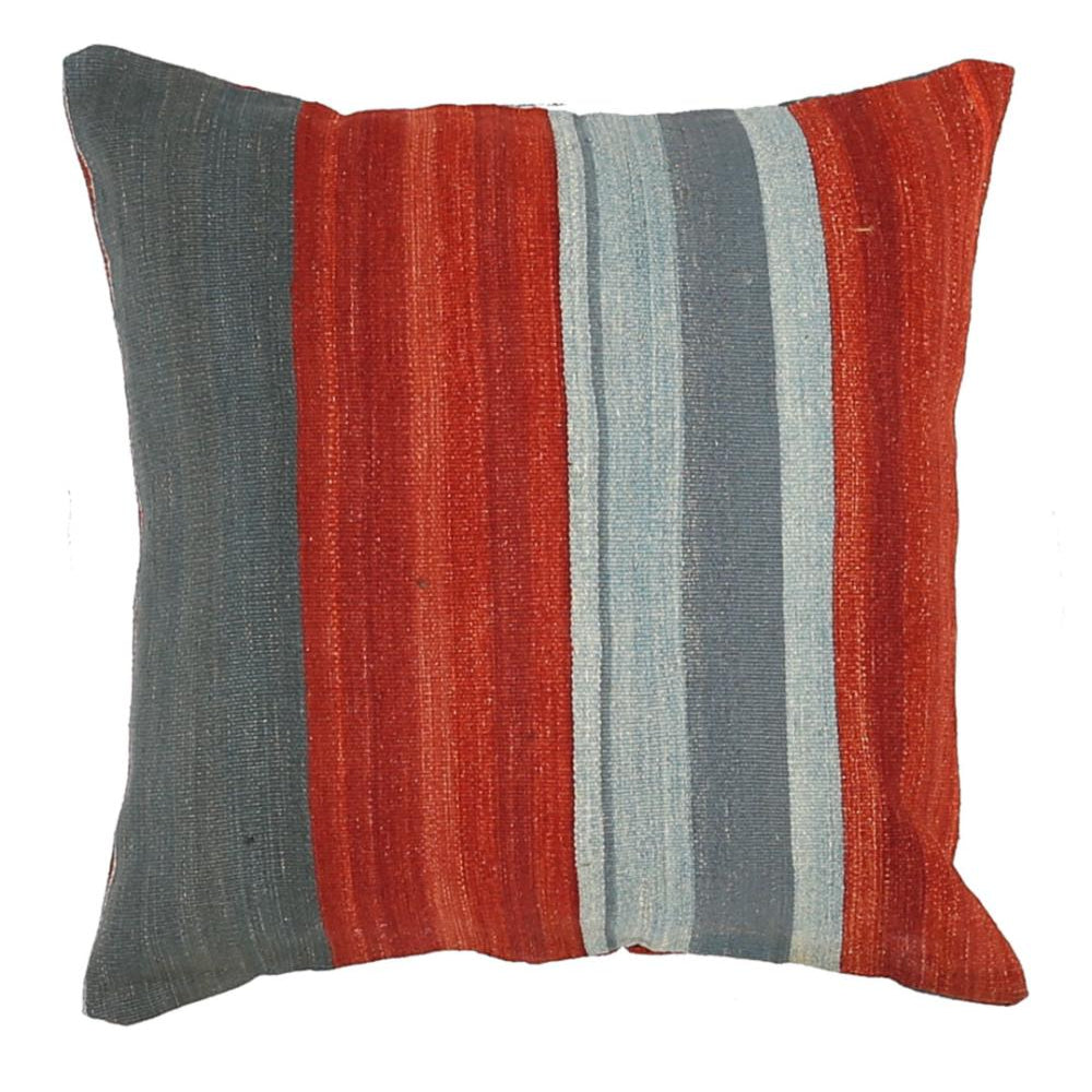 Hand Woven Modern Stripe Wool Pillow - 2'5'' x 2'5''