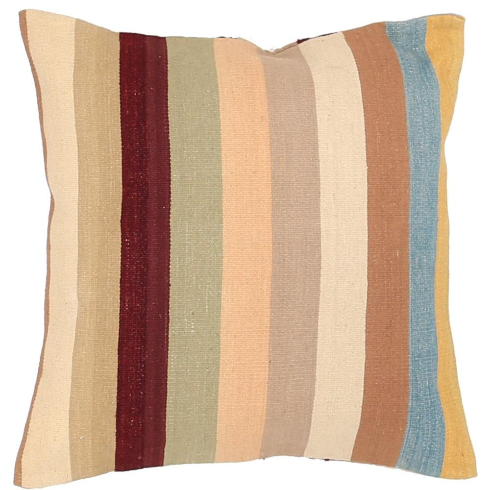 Hand Woven Modern Stripe Wool Pillow - 2'5'' x 2'5''