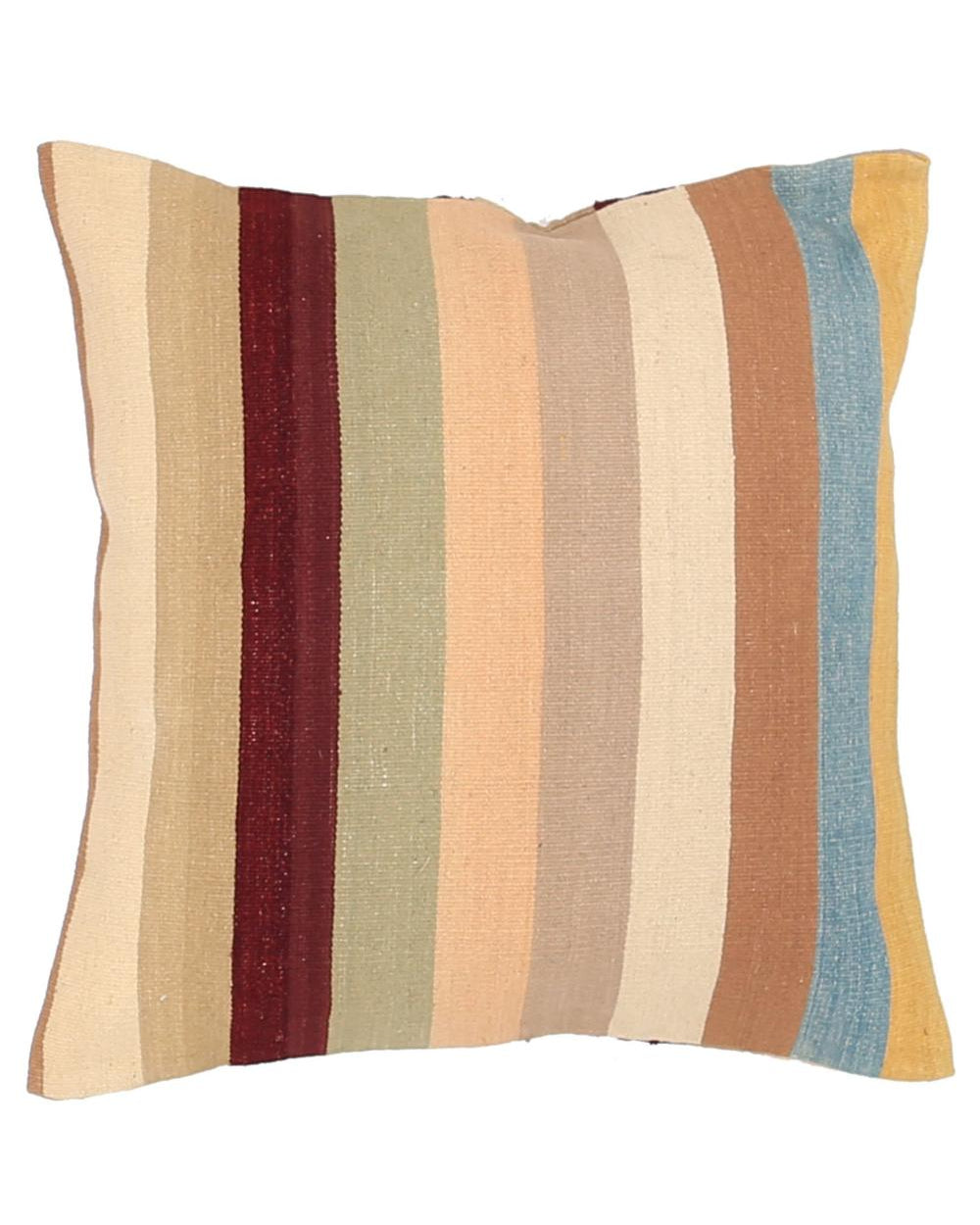 Hand Woven Modern Stripe Wool Pillow - 2'5'' x 2'5''