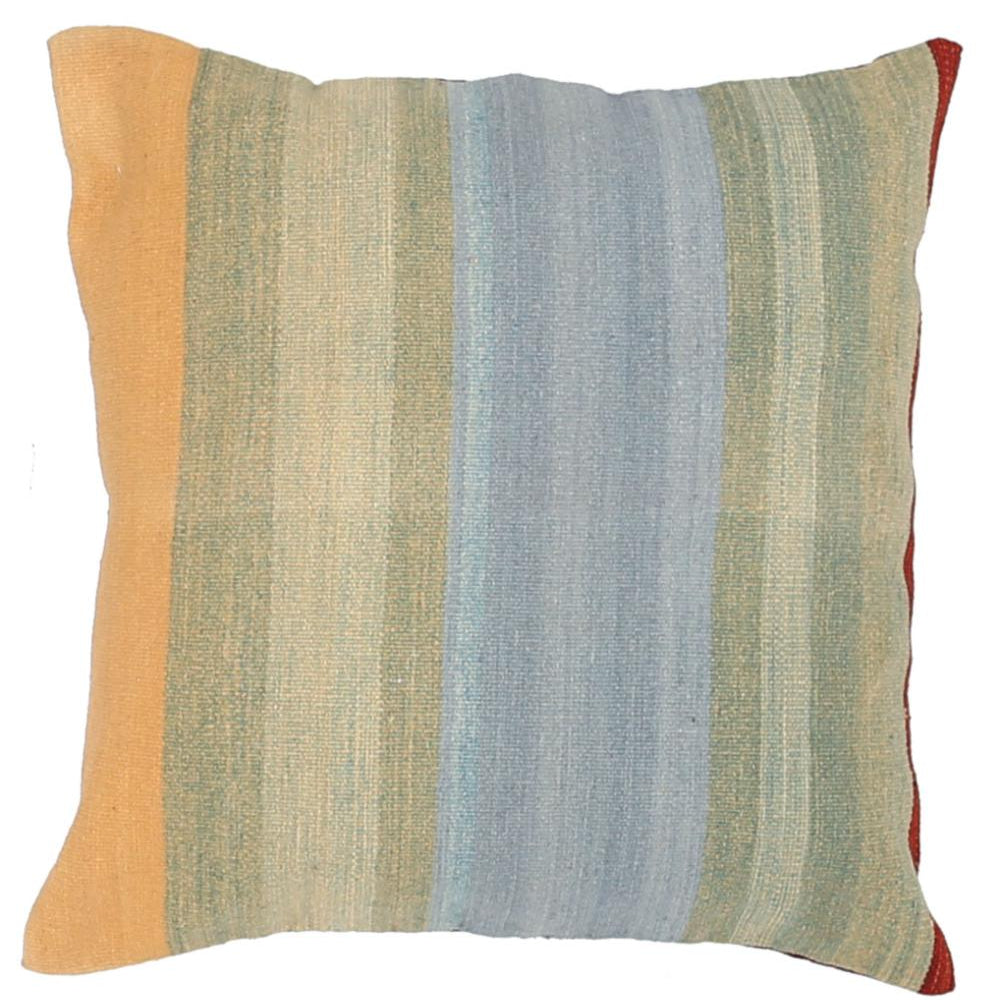 Hand Woven Modern Stripe Wool Pillow - 2'5'' x 2'5''