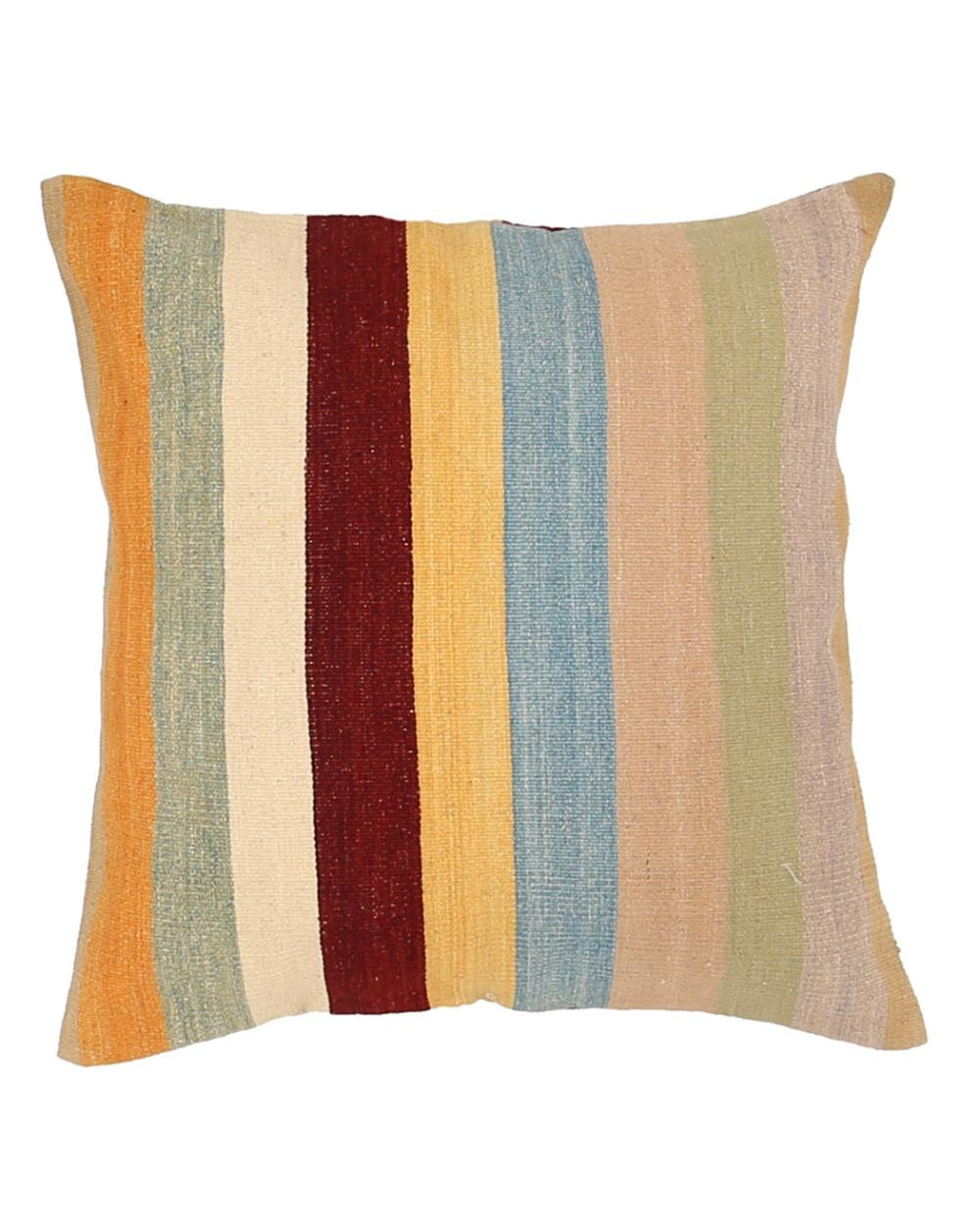 Hand Woven Modern Stripe Wool Pillow - 2'5'' x 2'5''