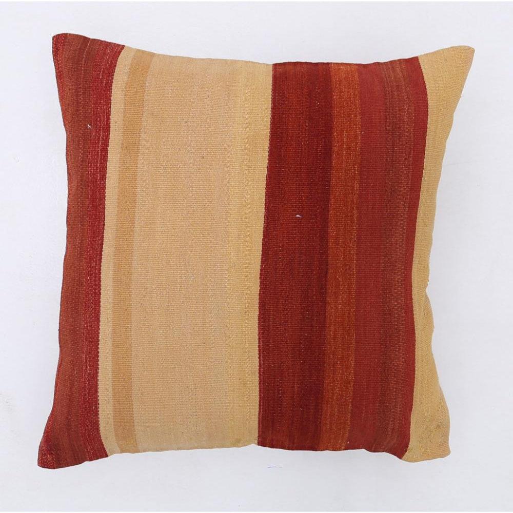 Hand Woven Modern Stripe Wool Pillow - 2'5'' x 2'5''