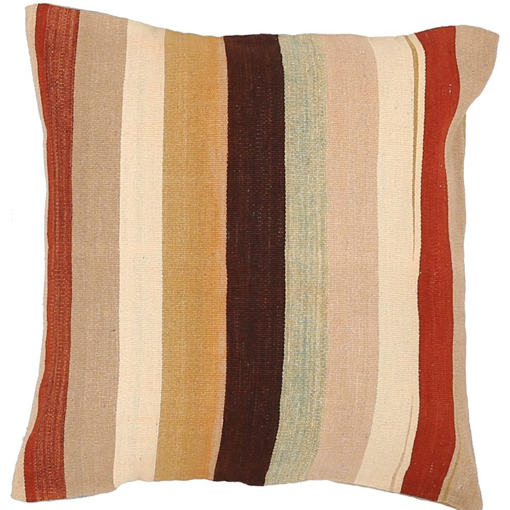 Hand Woven Modern Stripe Wool Pillow - 2'5'' x 2'5''
