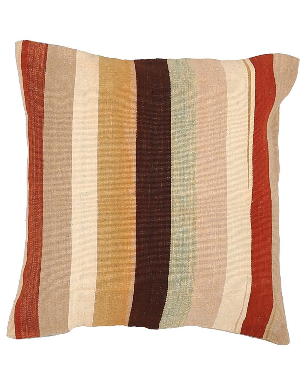 Hand Woven Modern Stripe Wool Pillow - 2'5'' x 2'5''