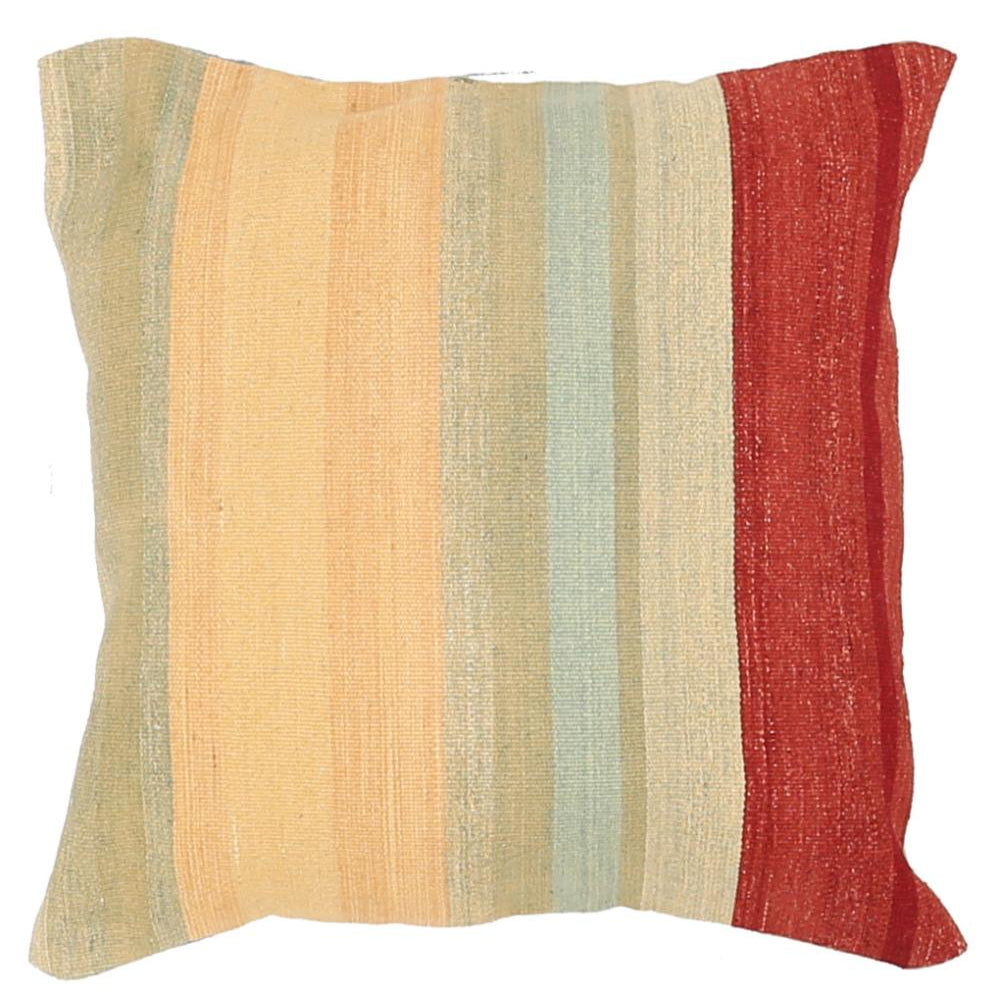Hand Woven Modern Stripe Wool Pillow - 2'5'' x 2'5''