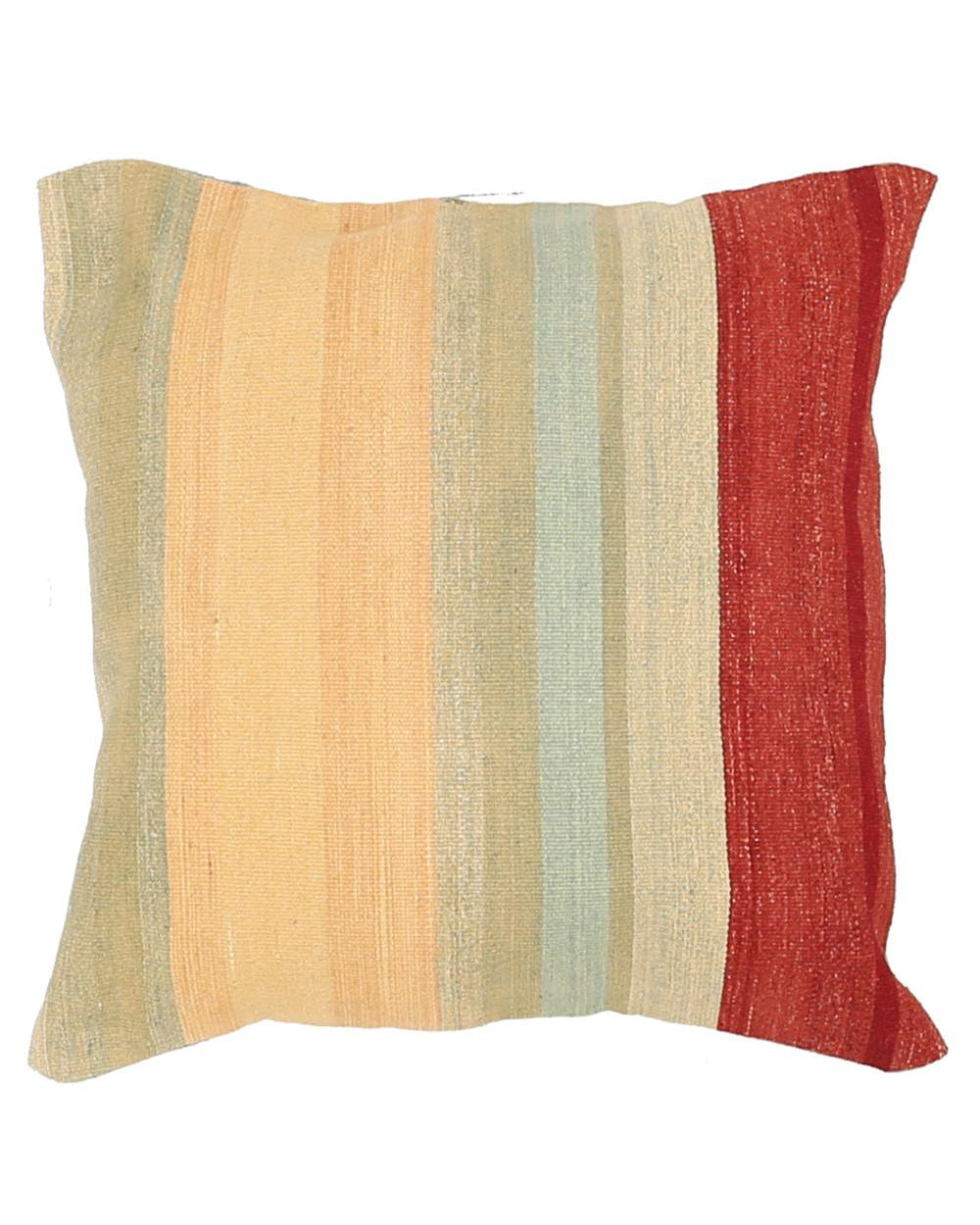Hand Woven Modern Stripe Wool Pillow - 2'5'' x 2'5''