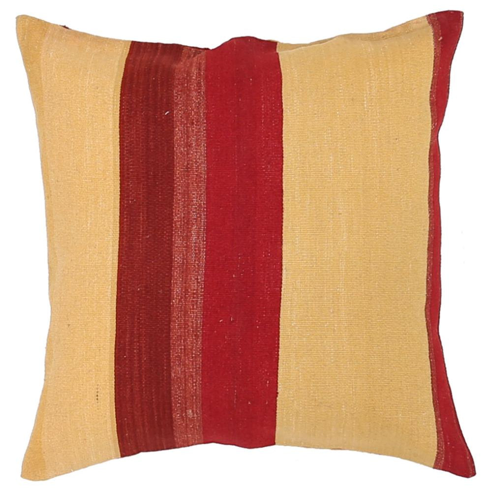 Hand Woven Modern Stripe Wool Pillow - 2'5'' x 2'5''
