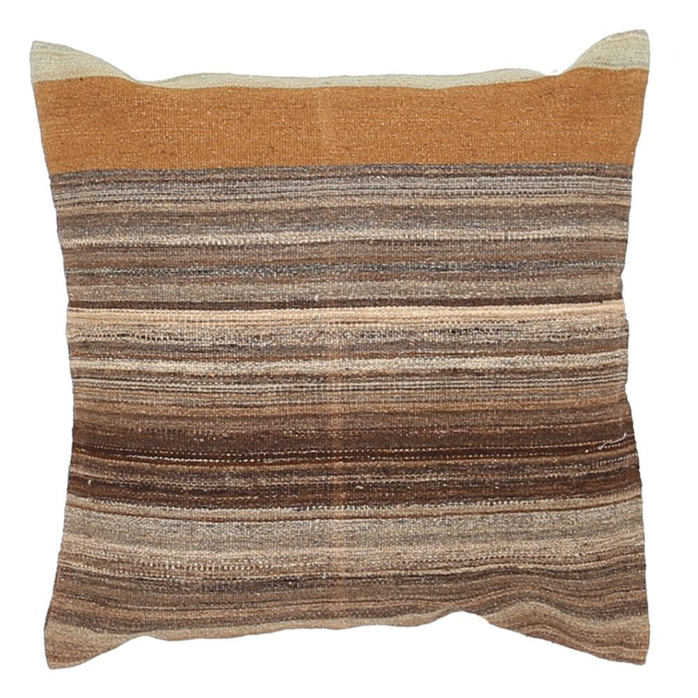 Hand Woven Modern Stripe Wool Pillow - 2'5'' x 2'5''