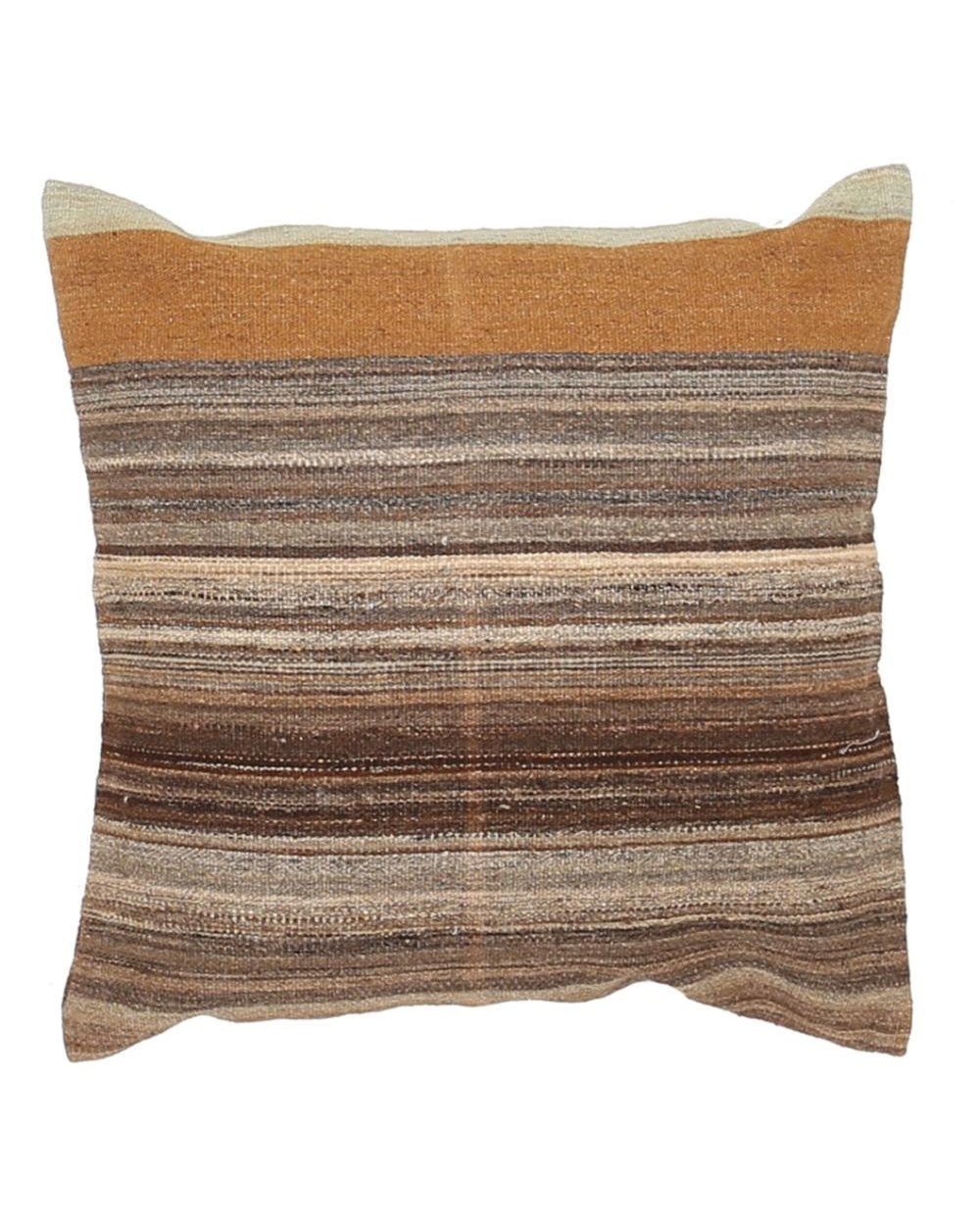 Hand Woven Modern Stripe Wool Pillow - 2'5'' x 2'5''