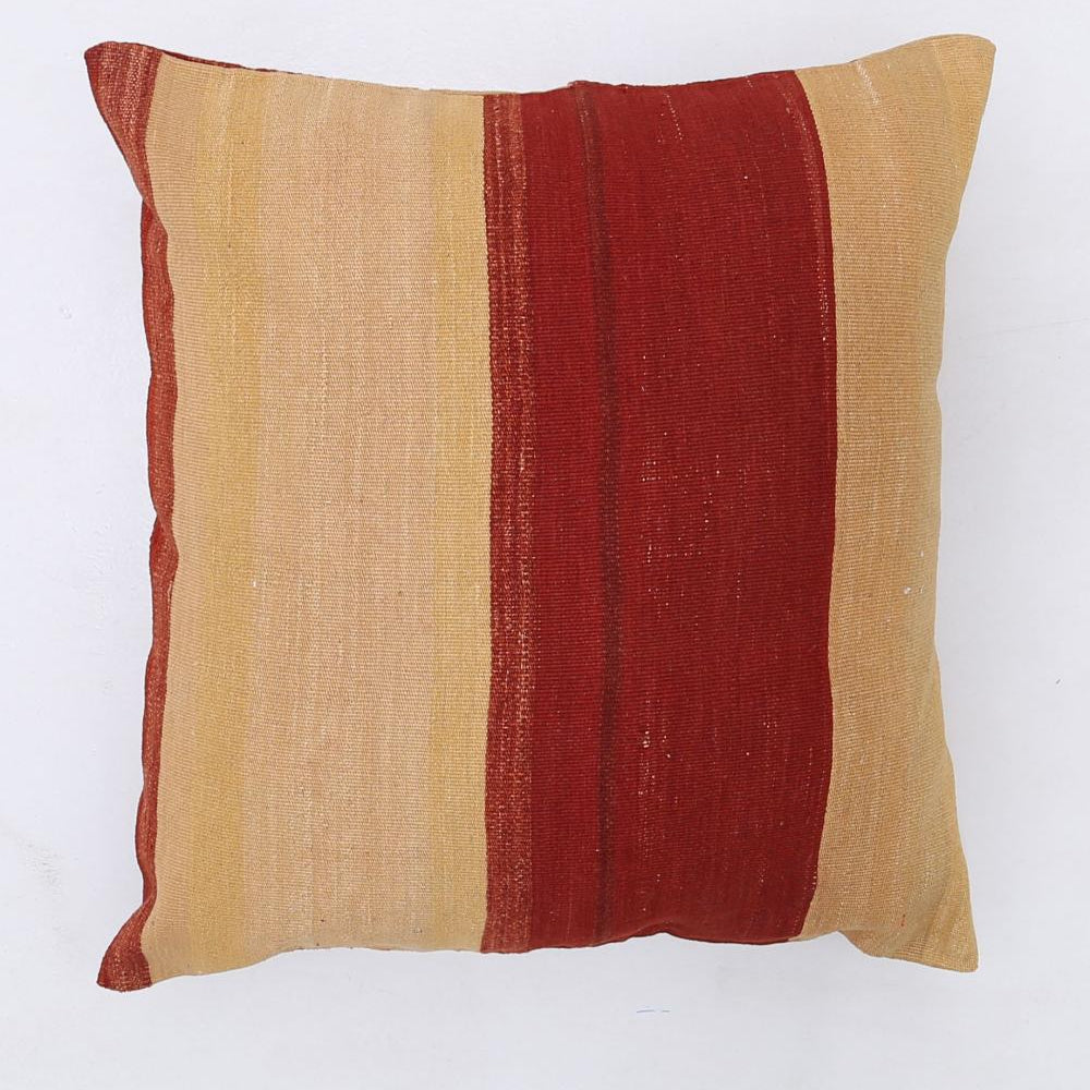 Hand Woven Modern Stripe Wool Pillow - 2'5'' x 2'5''