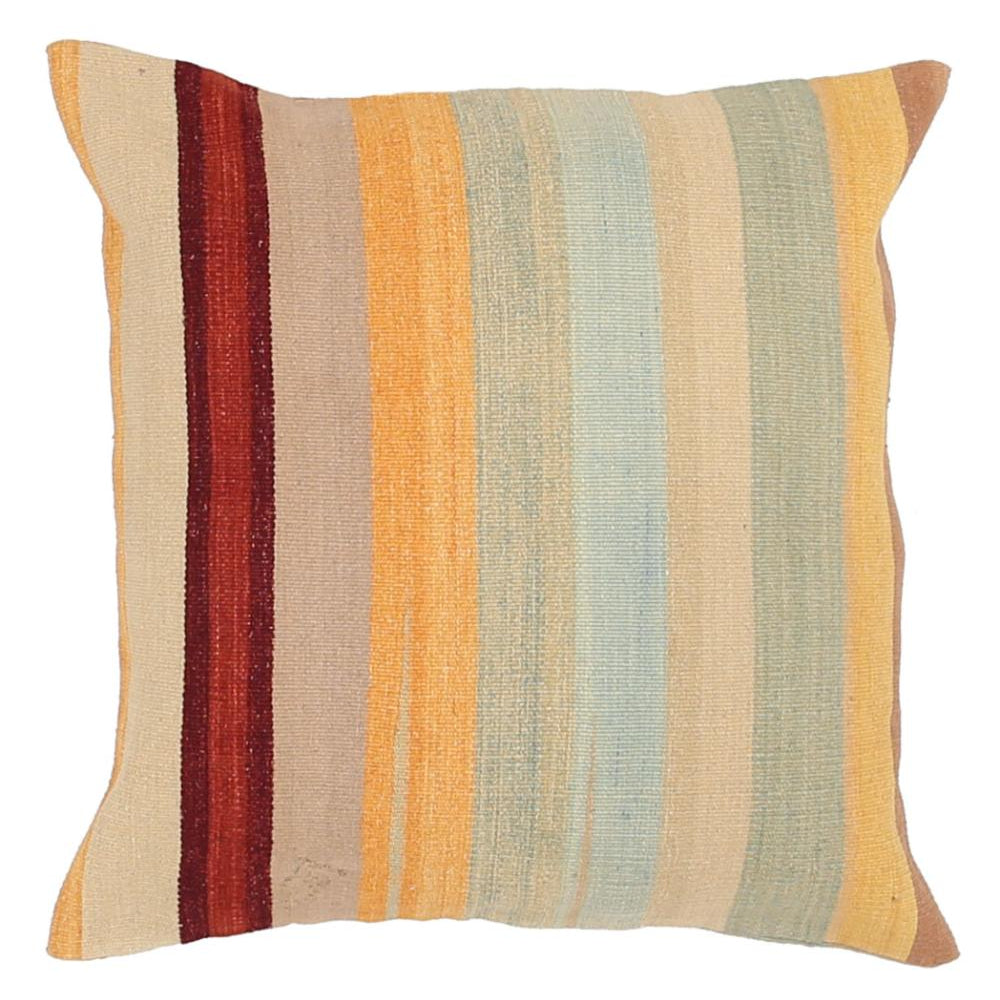 Hand Woven Modern Stripe Wool Pillow - 2'5'' x 2'5''