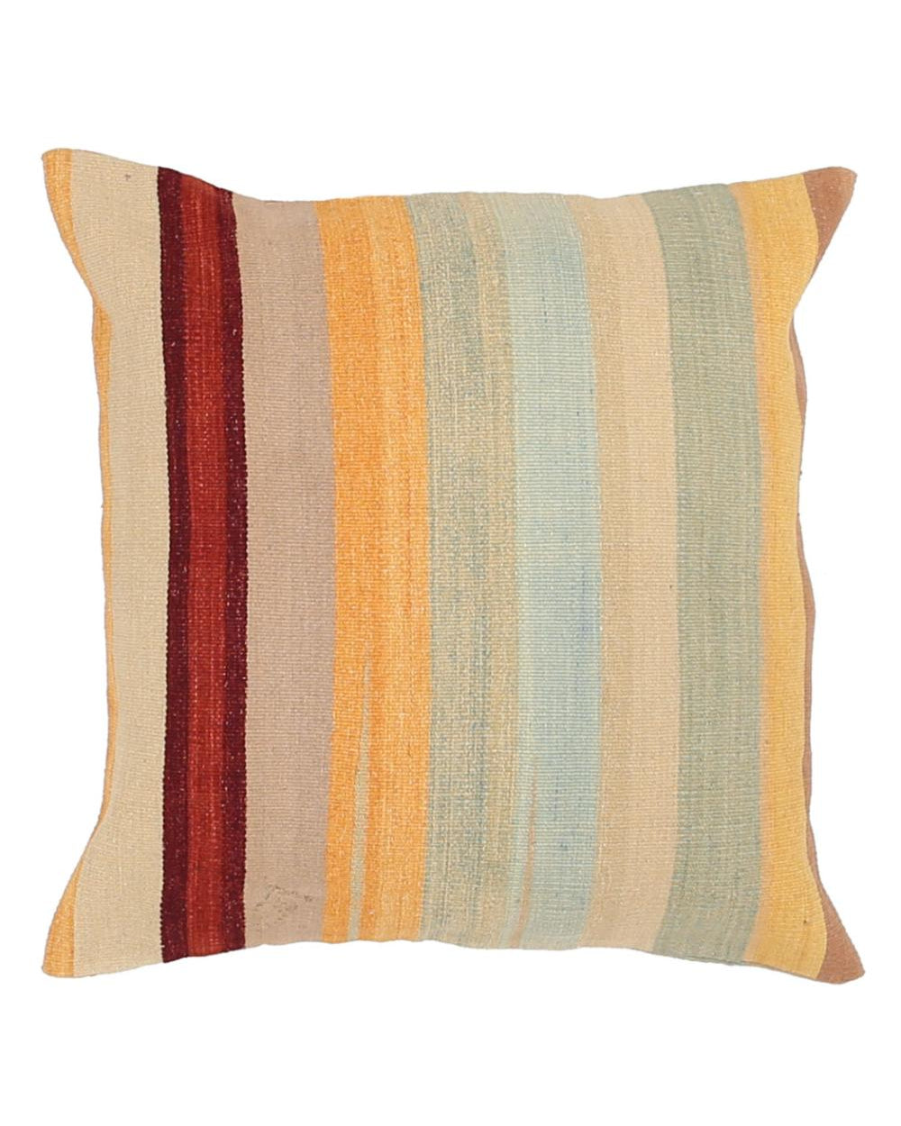 Hand Woven Modern Stripe Wool Pillow - 2'5'' x 2'5''