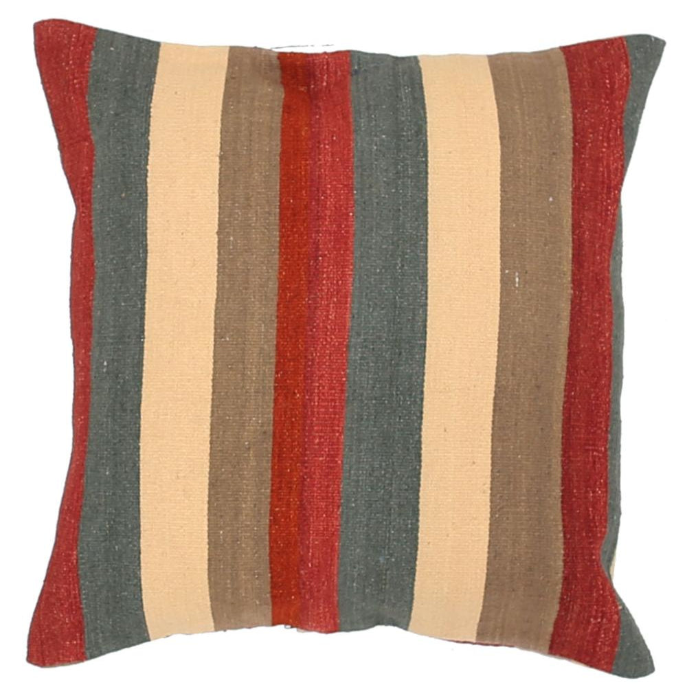 Hand Woven Modern Stripe Wool Pillow - 2'5'' x 2'5''