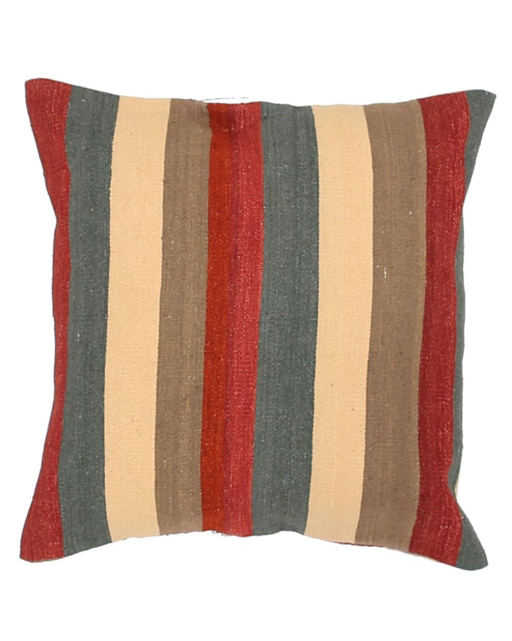 Hand Woven Modern Stripe Wool Pillow - 2'5'' x 2'5''