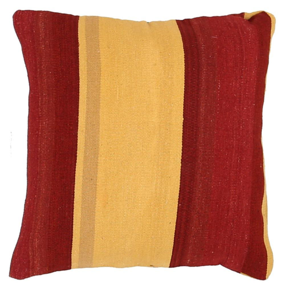 Hand Woven Modern Stripe Wool Pillow - 2'5'' x 2'5''