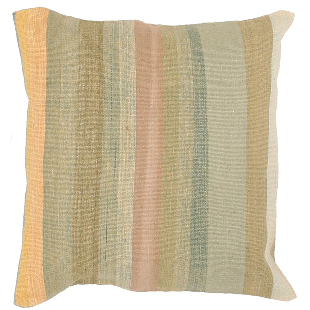 Hand Woven Modern Stripe Wool Pillow - 2'5'' x 2'5''